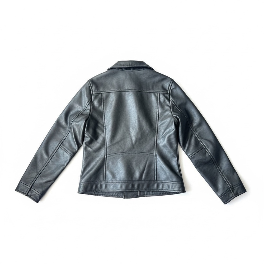 H&M Kids Grey Faux Leather Biker Jacket - Picture 3 of 5